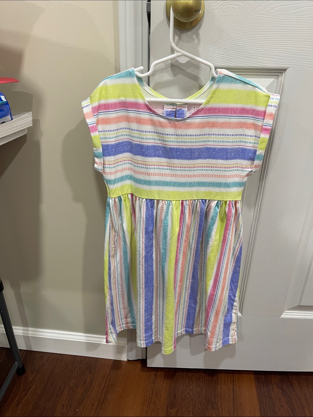 Girls Falls Creek striped short sleeved dress size M (7/8)